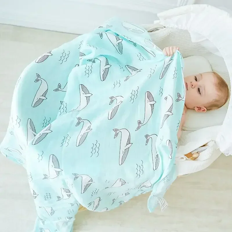 Swaddle Blanket Muslin - 모슬린 나무 신생아 모슬린 배넷저고리, 다용도