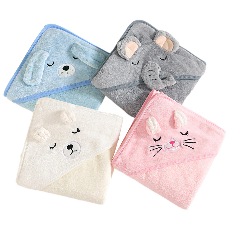 Baby Nursery Accessories - 만화 동물 아기 목욕 타월 부드러운