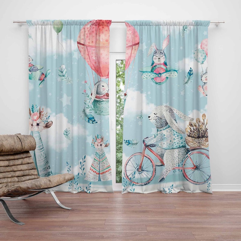 Baby Nursery Blackout Curtains - 작은 토끼 유아용 커튼 어린이 침실
