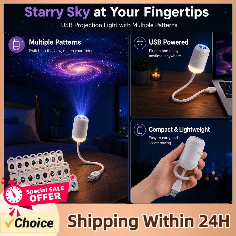 Night Light Projector Stars - USB 별빛 하늘 프로젝터 램프 HD