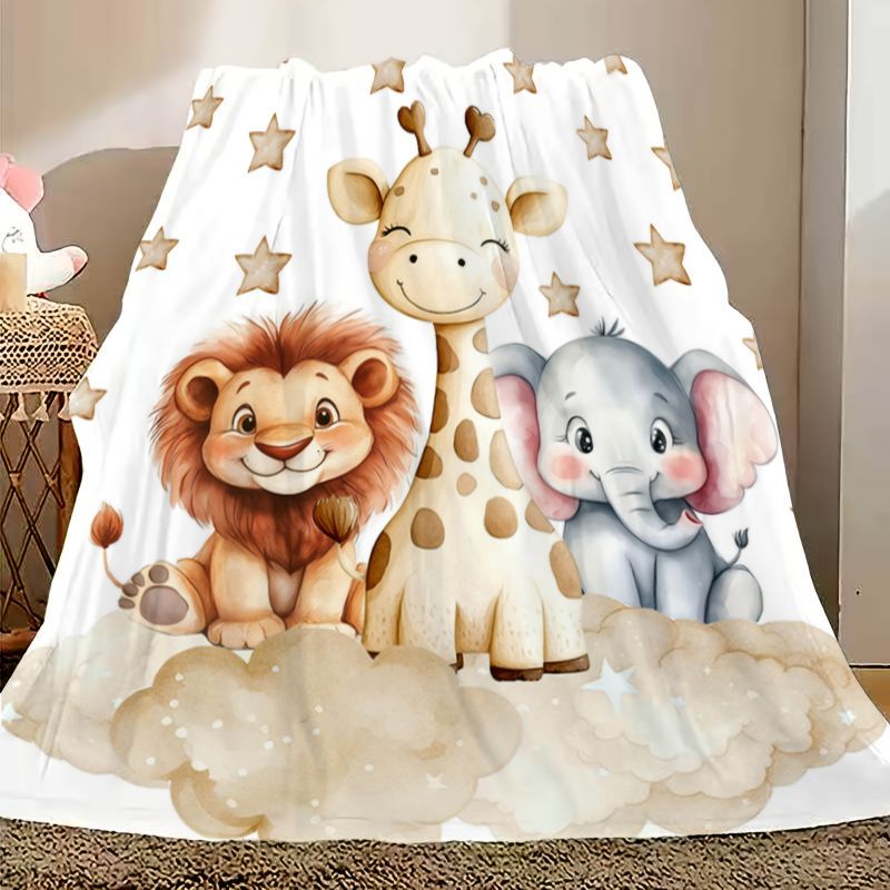 Baby Nursery Accessories - VIKAMA 만화 동물 프린트 플란넬 담요