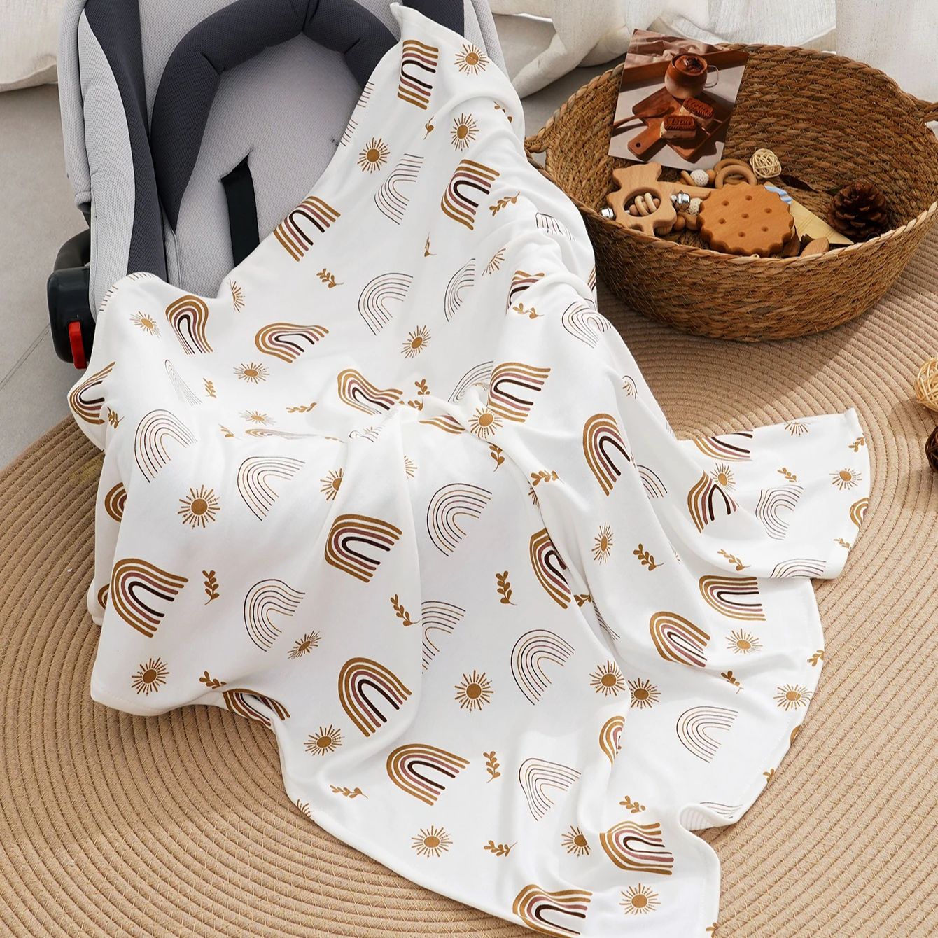 Baby Nursery Accessories - 엘린판트 신생아 대나무 속싸개 유아용 스와들