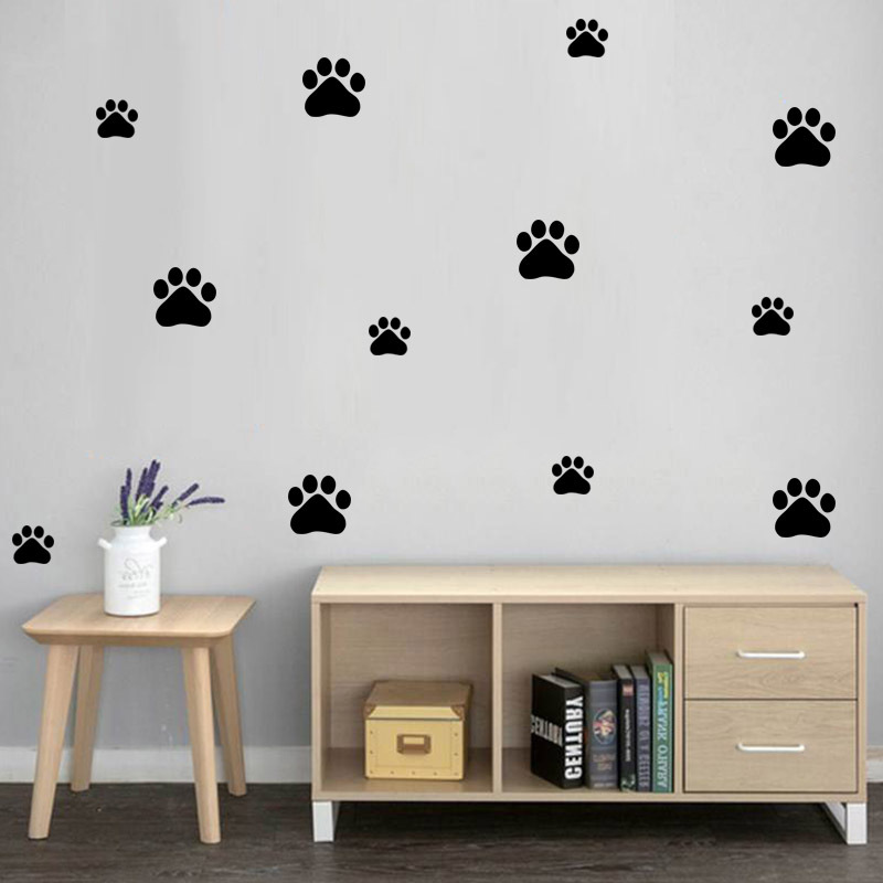Baby Nursery Wall Mural - 만화 개 고양이 산책 발 인쇄