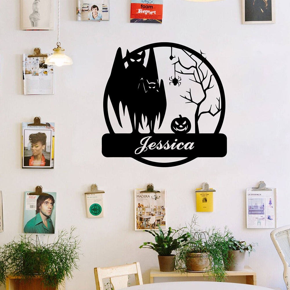 Wall Decal Nursery - 1PC 핫세일 박쥐 할로윈 맞춤 이름