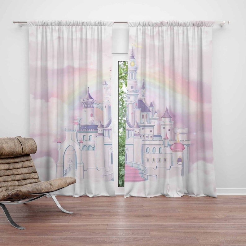 Baby Nursery Blackout Curtains - 공주 성 유아용 커튼 어린이 침실