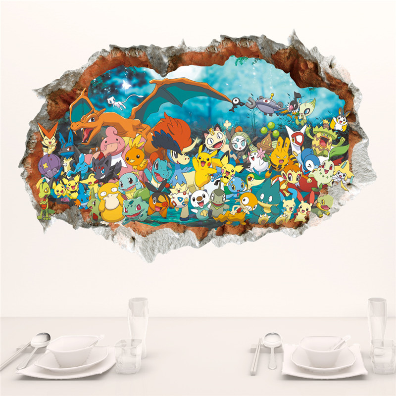 Baby Nursery Wall Mural - 만화 포켓몬 피카츄 벽 스티커, 어린이