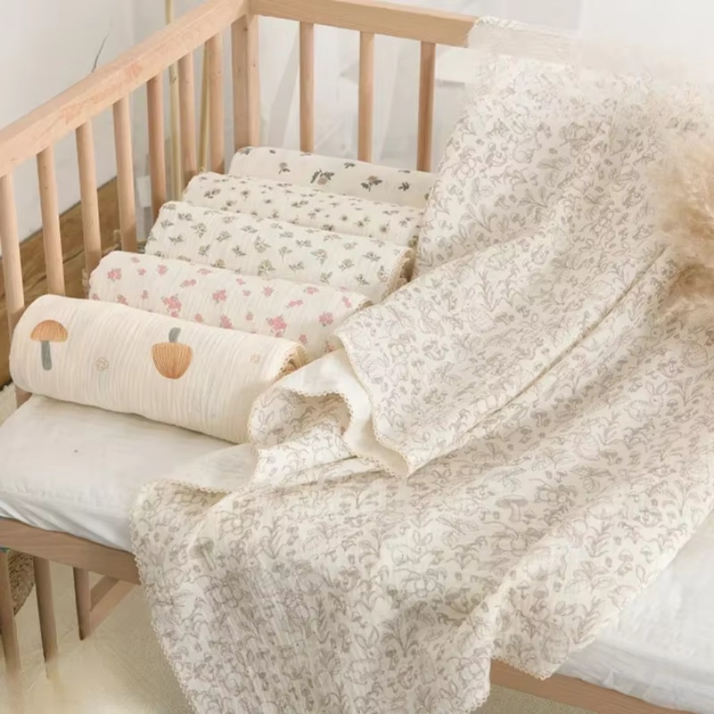 Swaddle Blanket Muslin - 부드러운 꽃무늬 모슬린 아기 담요 면