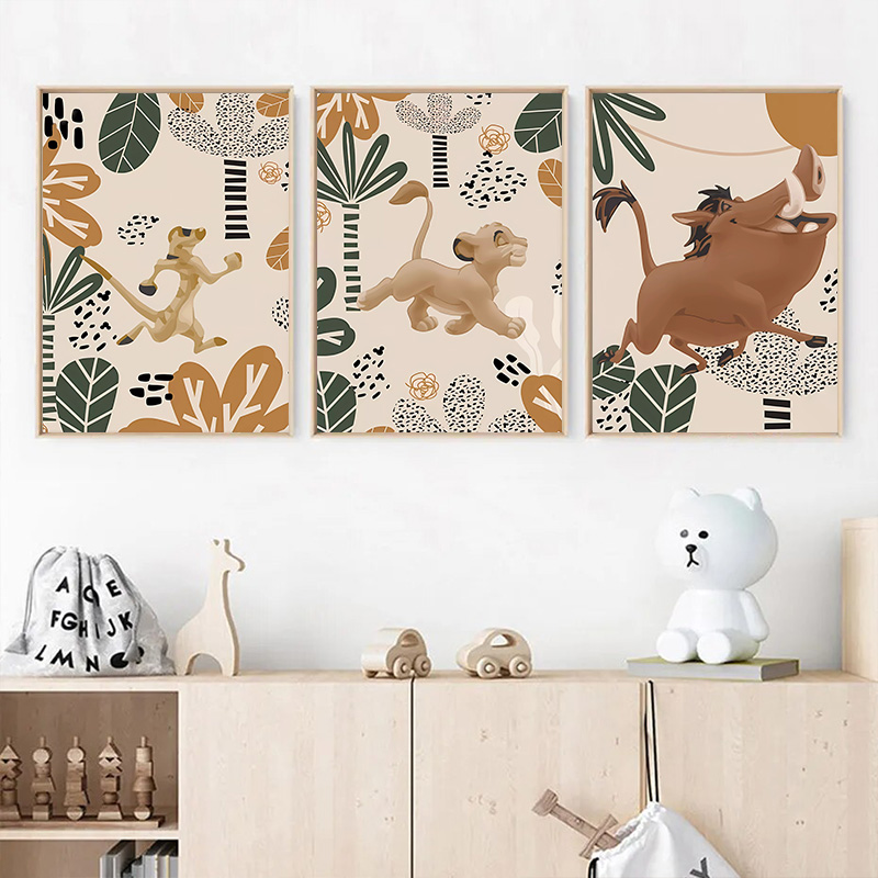 Baby Nursery Images - 키즈 라이온 킹 Boho 포스터 및