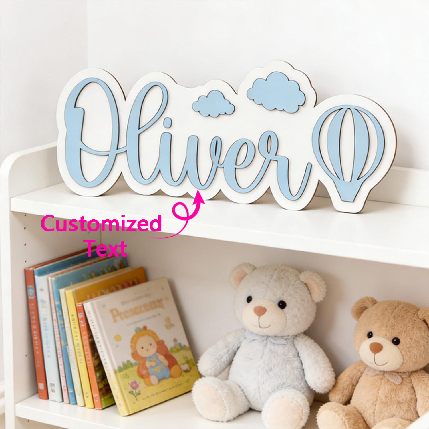 Baby Nursery Ideas - 맞춤형 열기구 & 구름 이름 방