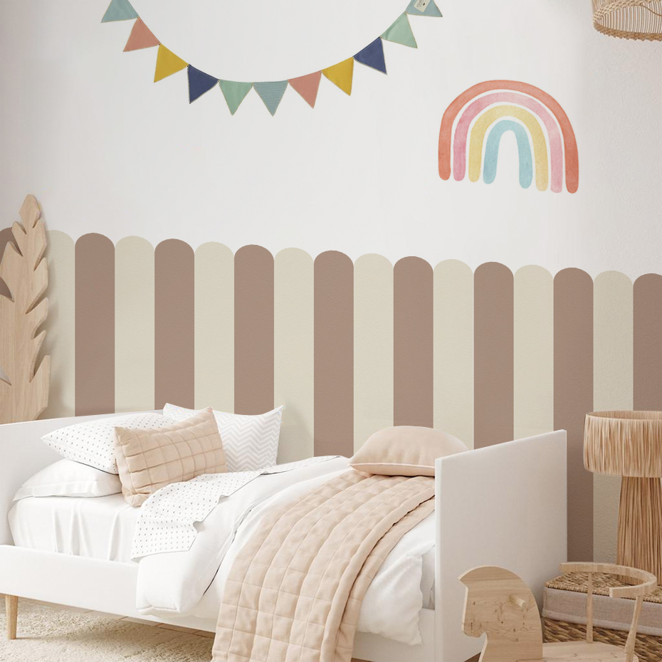 Wall Decal Nursery - 여러 가지 빛깔의 세로 줄무늬 아크