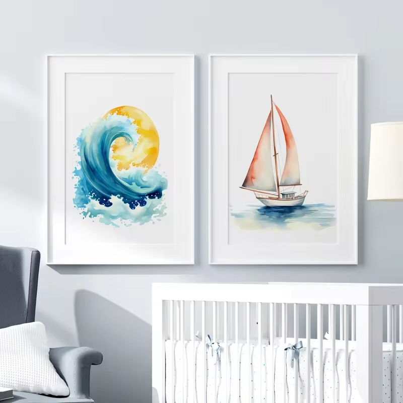 서핑용 바다 테마 보육원 해변 등대 벽 아트 캔버스 페 - Baby Nursery Ocean 리뷰 및 가격