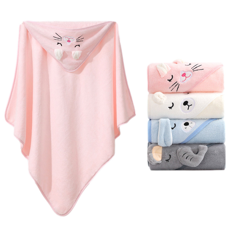 만화 동물 아기 목욕 타월 부드러운 신생아 후드 타월  - Baby Nursery Accessories 리뷰 및 가격