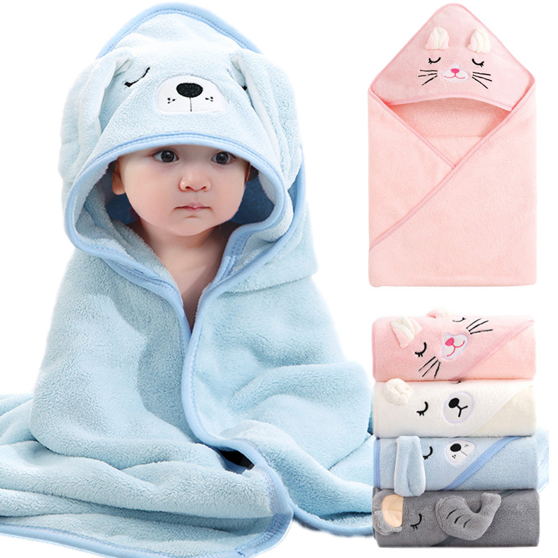 만화 동물 아기 목욕 타월 부드러운 신생아 후드 타월  - Baby Nursery Accessories 리뷰 및 가격