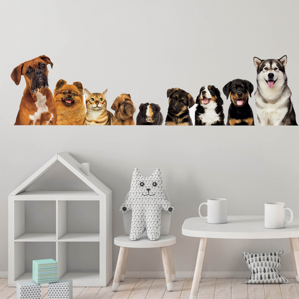 C30 #   9 귀여운 고양이와 개 벽 스티커 어린이 - Baby Nursery Wall Mural 리뷰 및 가격