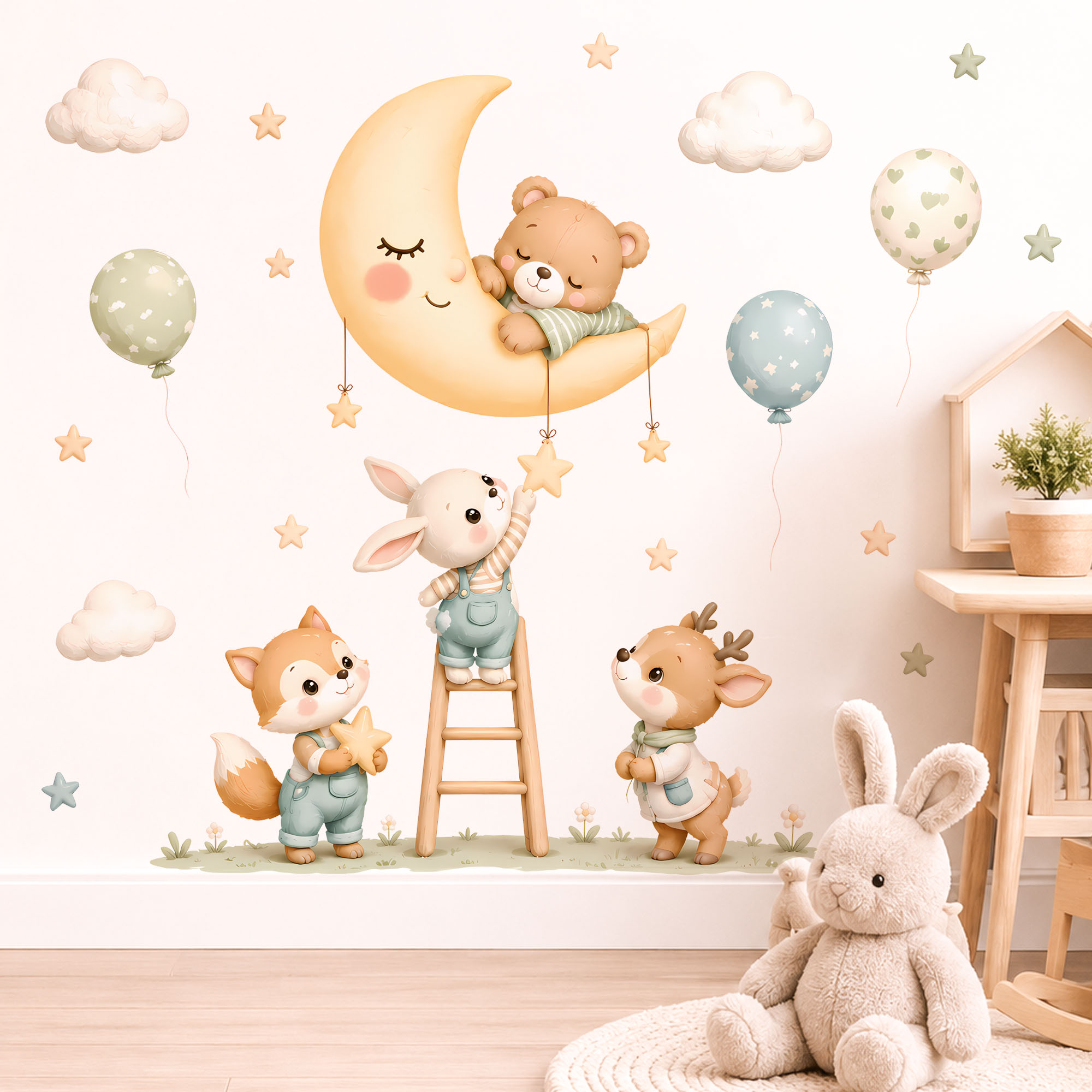 숲 동물 벽 스티커, 어린이 방을 위한 탈부착 가능한  - Baby Nursery Wall Mural 리뷰 및 가격