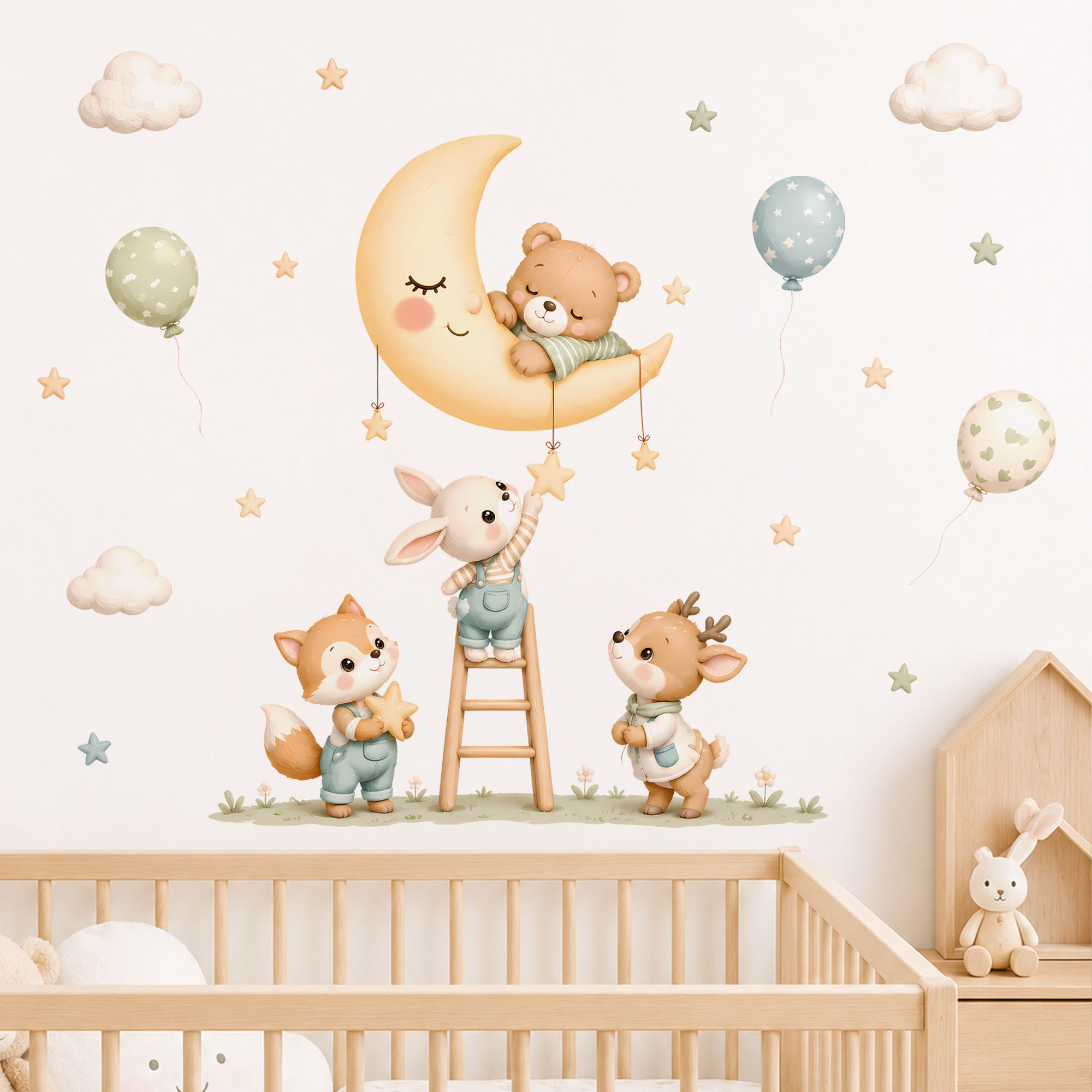 숲 동물 벽 스티커, 어린이 방을 위한 탈부착 가능한  - Baby Nursery Wall Mural 리뷰 및 가격