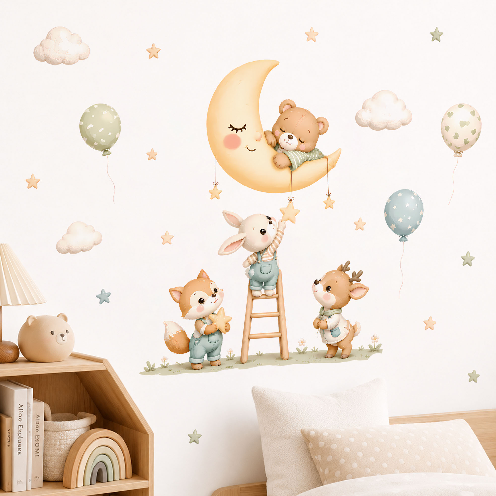 숲 동물 벽 스티커, 어린이 방을 위한 탈부착 가능한  - Baby Nursery Wall Mural 리뷰 및 가격
