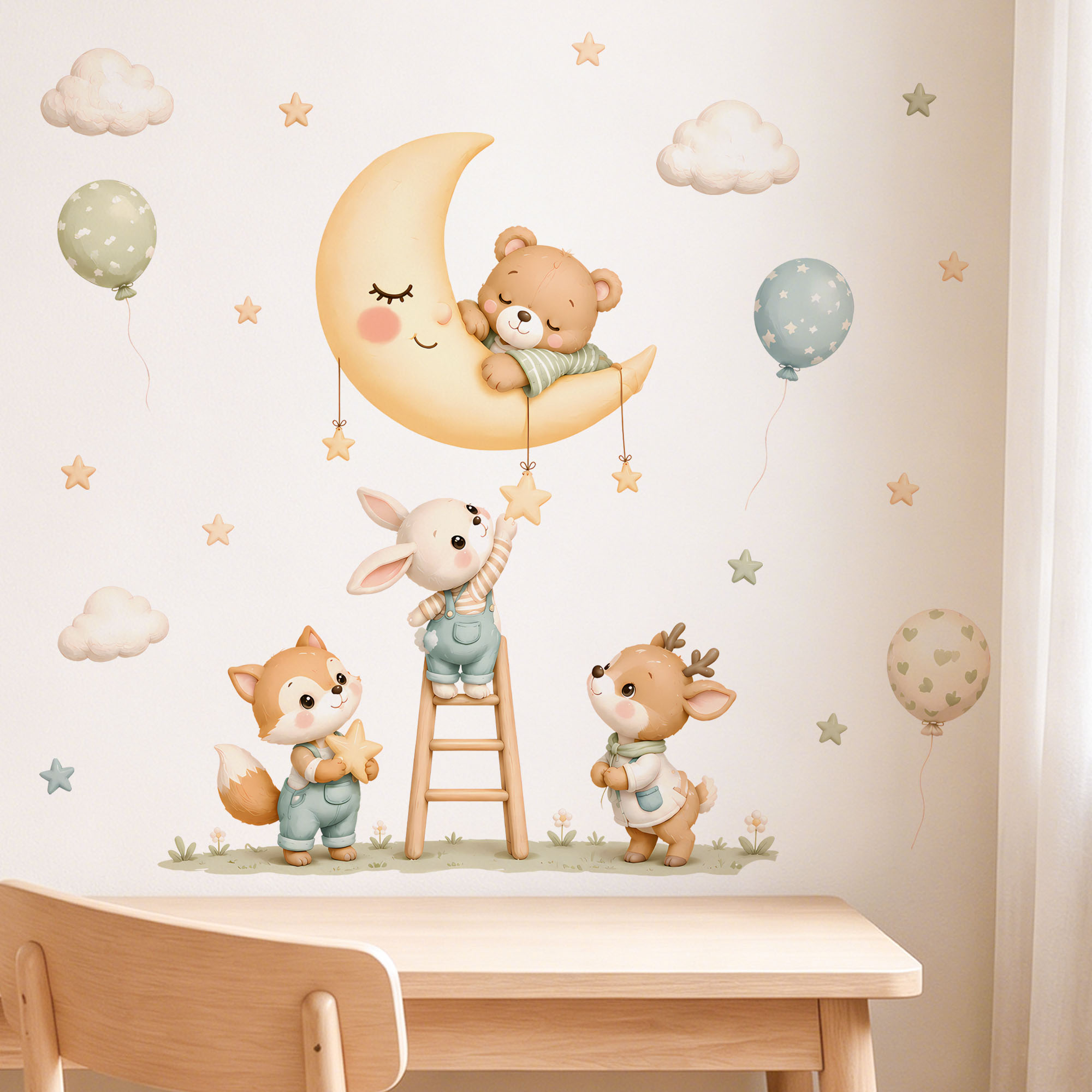 숲 동물 벽 스티커, 어린이 방을 위한 탈부착 가능한  - Baby Nursery Wall Mural 리뷰 및 가격