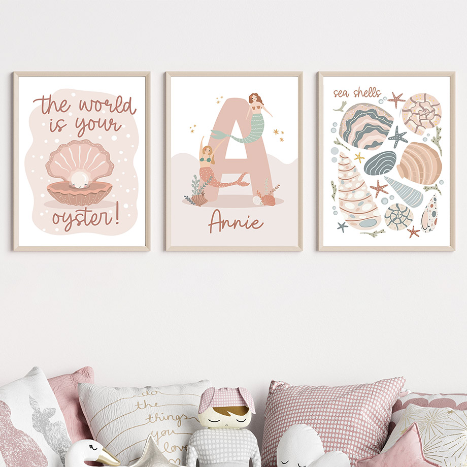만화 바다 동물 고래 인어 사용자 정의 아기 이름 포스 - Baby Nursery Name Wall Art 리뷰 및 가격