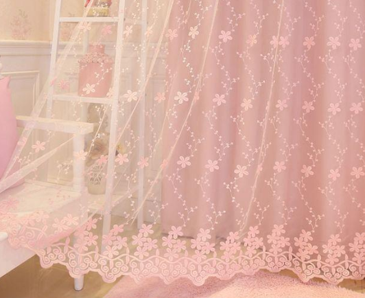 1PC 한국 핑크 시스루 공주 커튼 소녀 아이들 거실  - Baby Nursery Blackout Curtains 리뷰 및 가격