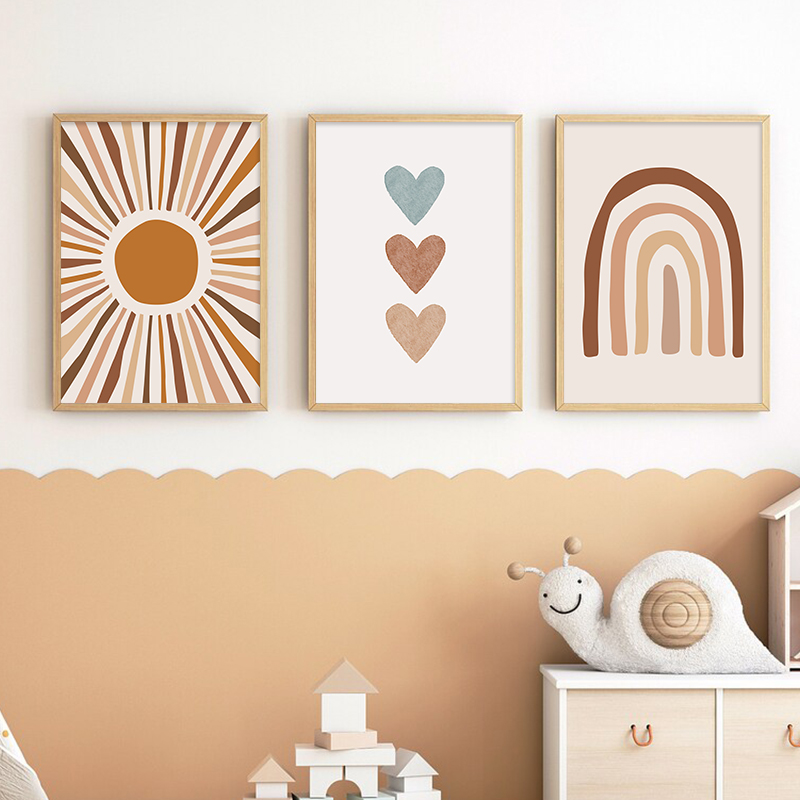 추상화 태양 무지개 맞춤형 아기 이름 보육 벽 아트 캔 - Baby Nursery Name Wall Art 리뷰 및 가격