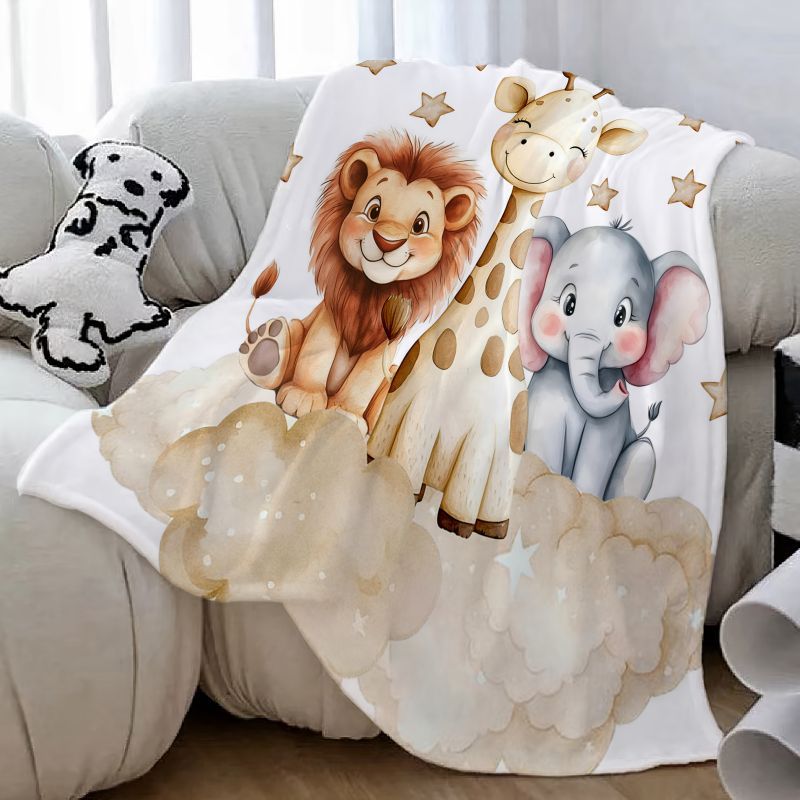 VIKAMA 만화 동물 프린트 플란넬 담요 부드러운 플 - Baby Nursery Accessories 리뷰 및 가격