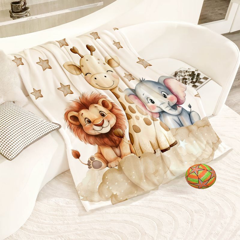 VIKAMA 만화 동물 프린트 플란넬 담요 부드러운 플 - Baby Nursery Accessories 리뷰 및 가격