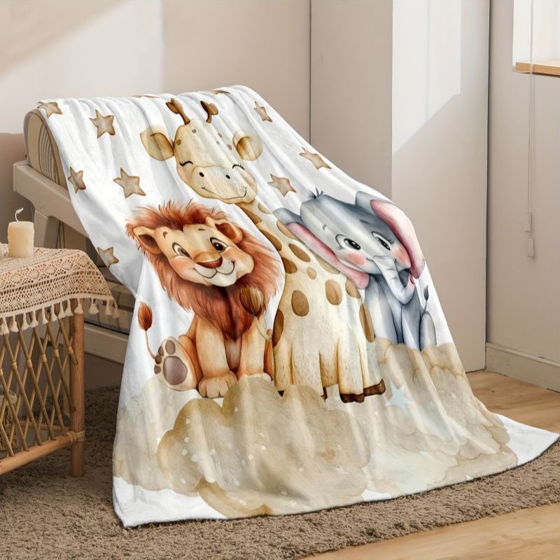 VIKAMA 만화 동물 프린트 플란넬 담요 부드러운 플 - Baby Nursery Accessories 리뷰 및 가격