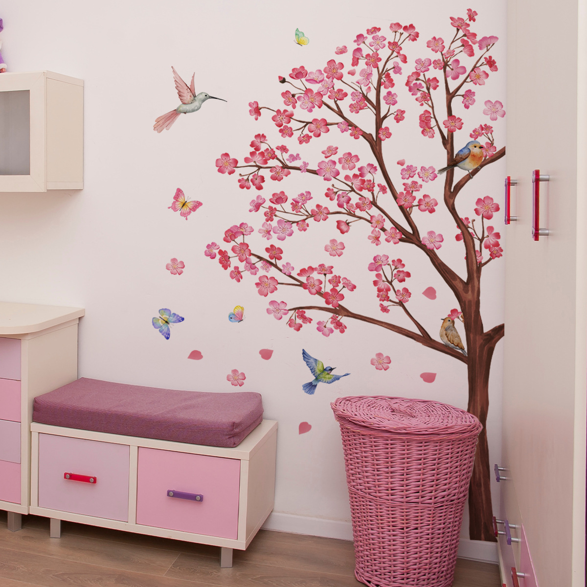 수채화 새 꽃 벽 스티커 거실 장식 침실 벽 데칼 어린 - Baby Nursery Accessories 리뷰 및 가격