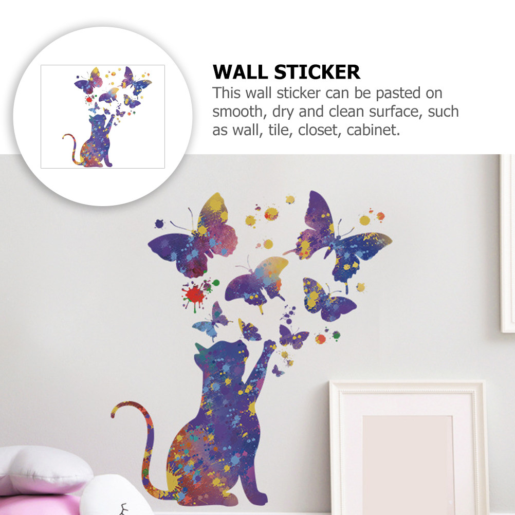 벽용 고양이 데칼 2장, 나비 홈 데코, 보육원용 PV - Wall Decal Nursery 리뷰 및 가격
