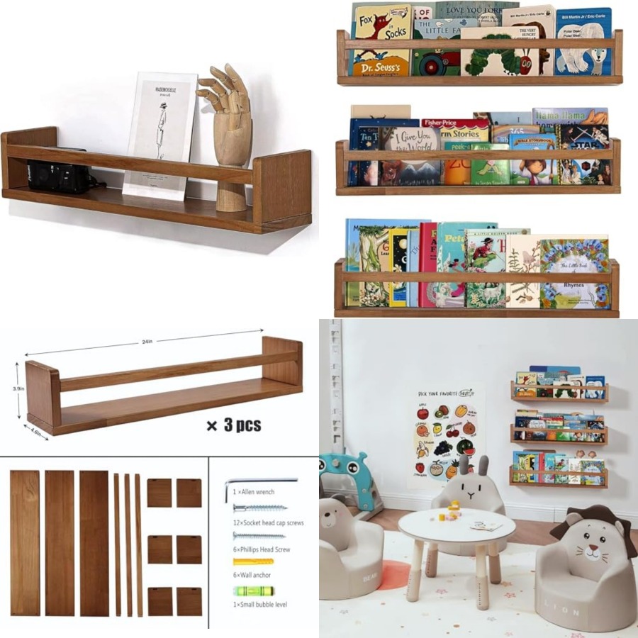 아기방 꾸미기용 벽걸이 책꽂이, 유아용품 정리함, 24 - Baby Nursery Floating Shelves 리뷰 및 가격