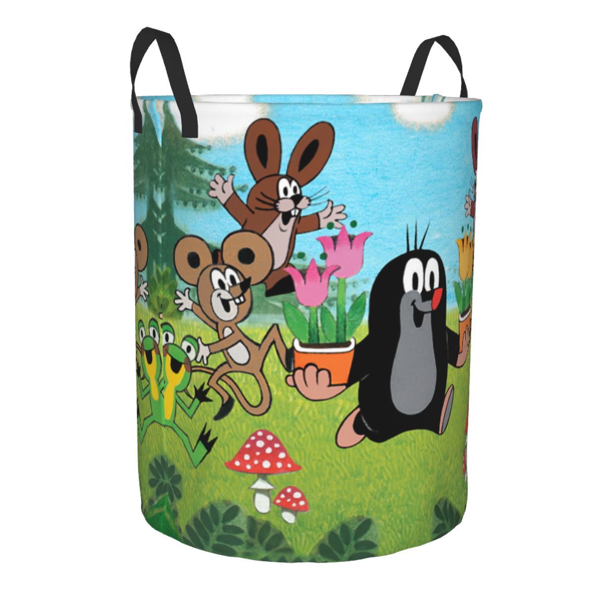 행복한 두더지 빨래 바구니, 접을 수 있는 만화, Kr - Laundry Hamper Nursery 리뷰 및 가격