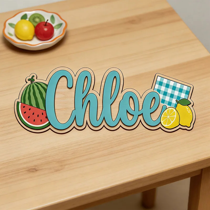 수박 레몬 피크닉 테마 맞춤 이름 나무 간판, 아이들  - Baby Nursery Name Wall Art 리뷰 및 가격