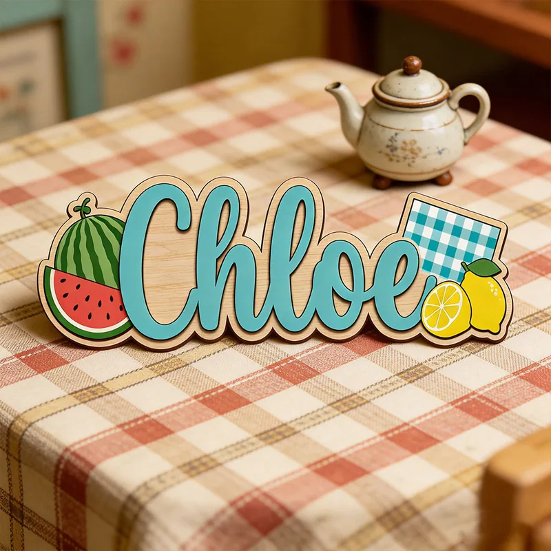 수박 레몬 피크닉 테마 맞춤 이름 나무 간판, 아이들  - Baby Nursery Name Wall Art 리뷰 및 가격