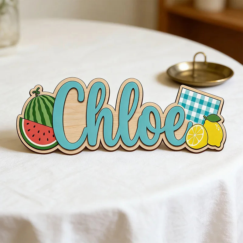 수박 레몬 피크닉 테마 맞춤 이름 나무 간판, 아이들  - Baby Nursery Name Wall Art 리뷰 및 가격
