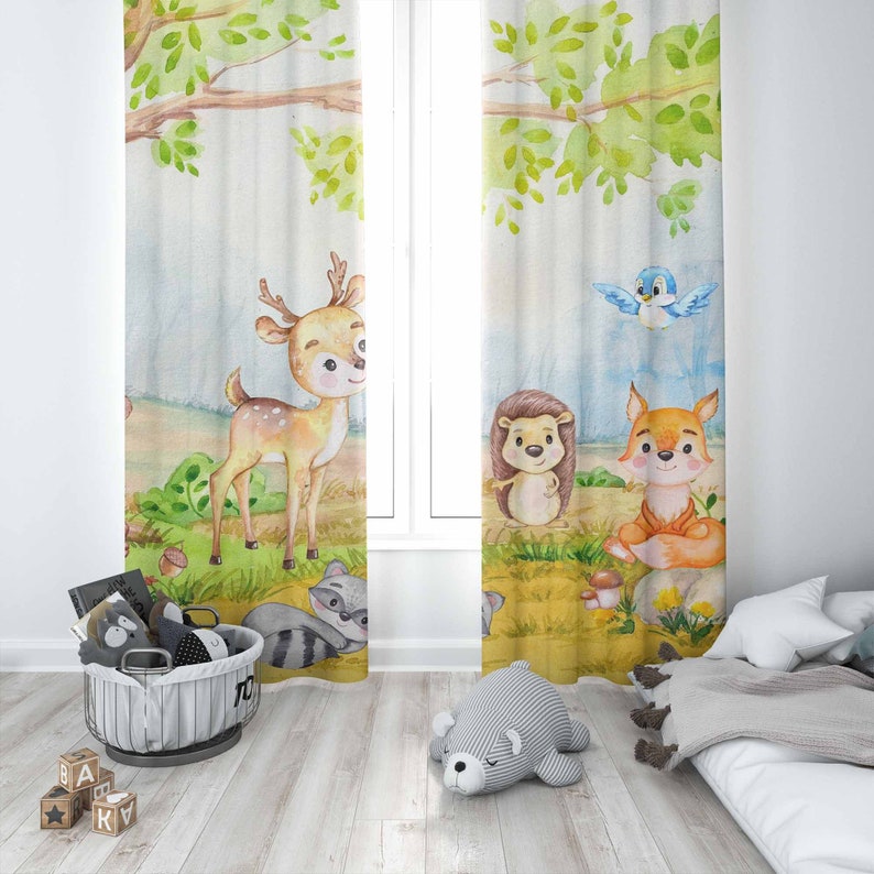 숲속 동물 커튼 어린이 침실 커튼 블랙아웃 보육원 아기 - Baby Nursery Blackout Curtains 리뷰 및 가격