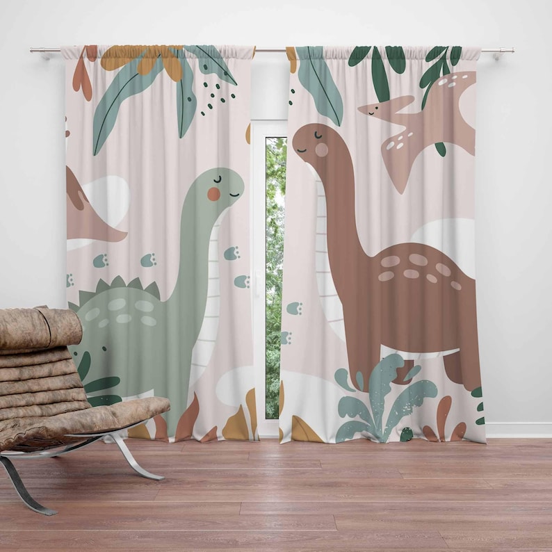 공룡 보육원 커튼 디노 어린이 침실 커튼 블랙아웃 놀이 - Baby Nursery Blackout Curtains 리뷰 및 가격