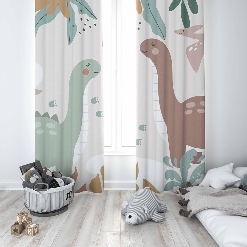 공룡 보육원 커튼 디노 어린이 침실 커튼 블랙아웃 놀이 - Baby Nursery Blackout Curtains 리뷰 및 가격