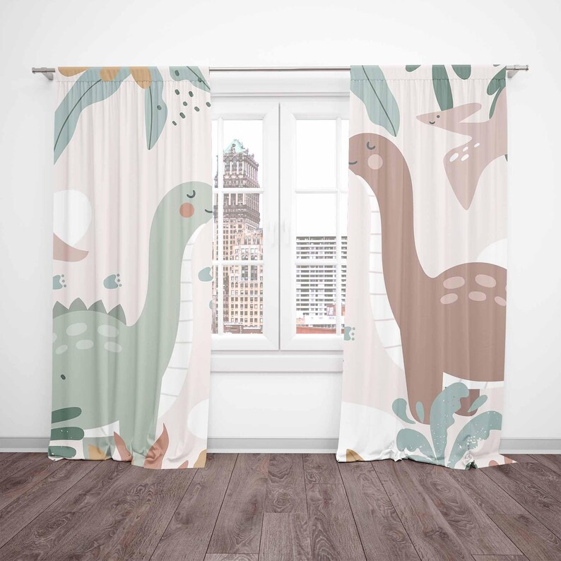 공룡 보육원 커튼 디노 어린이 침실 커튼 블랙아웃 놀이 - Baby Nursery Blackout Curtains 리뷰 및 가격