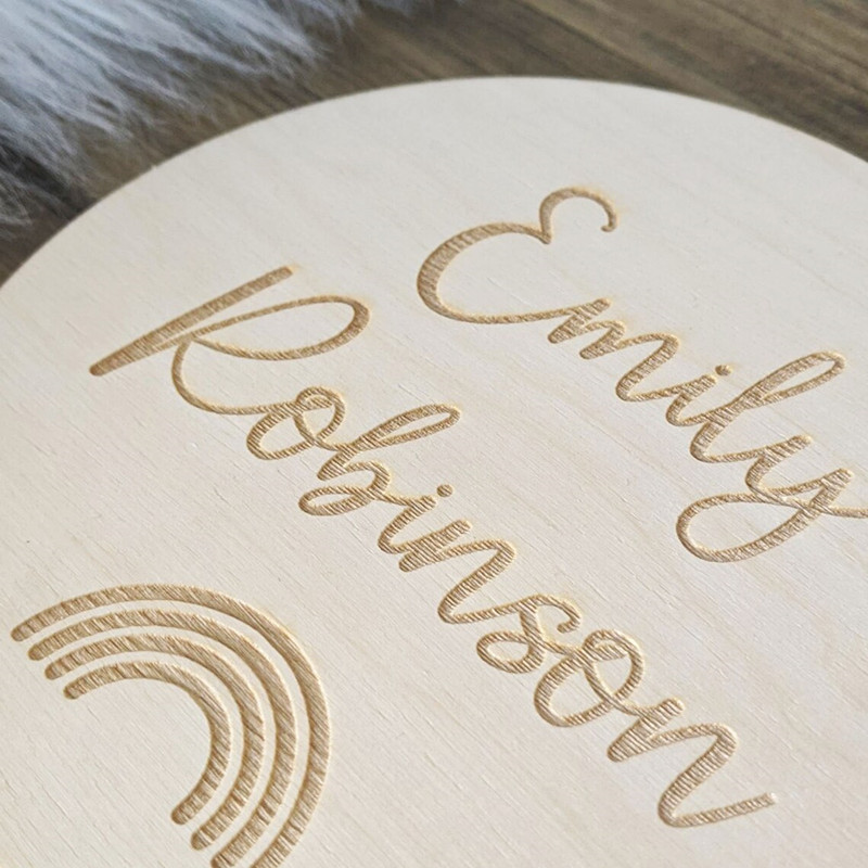 각인 된 나무 보육 이름 표시 무지개 맞춤형 출생 발표 - Baby Nursery Name Wall Art 리뷰 및 가격