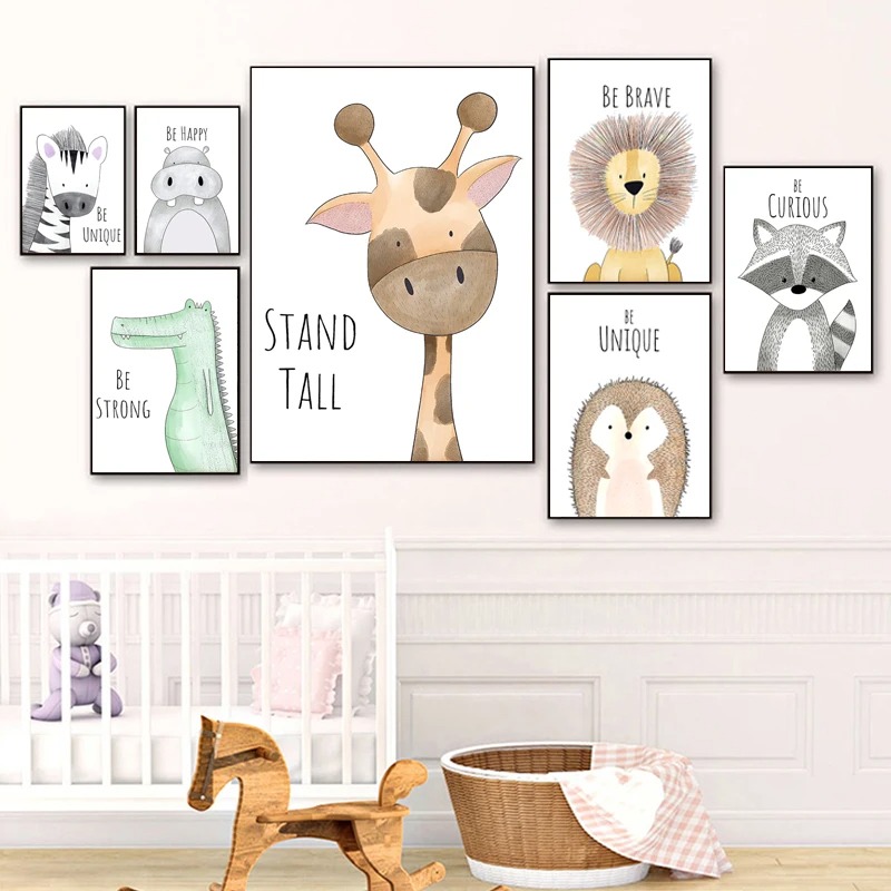 만화 동물 캔버스 그림 벽 예술 포스터 사자 공룡 얼룩 - Baby Zebra Nursery 리뷰 및 가격