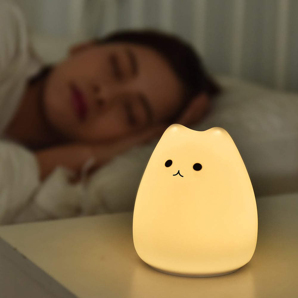 아기용 귀여운 고양이 야간 조명, 만화 실리콘 수면 램 - Baby Nursery Light 리뷰 및 가격
