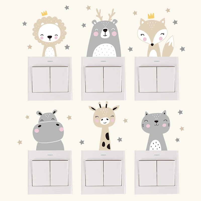 6개의 보헤미안 스타일의 기분 좋은 동물 데칼은 웃는  - Wall Decal Nursery 리뷰 및 가격