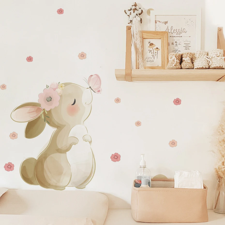 보헤미안 스타일 꽃무늬 토끼 나비 벽 데칼, 아이방,  - Wall Decal Nursery 리뷰 및 가격