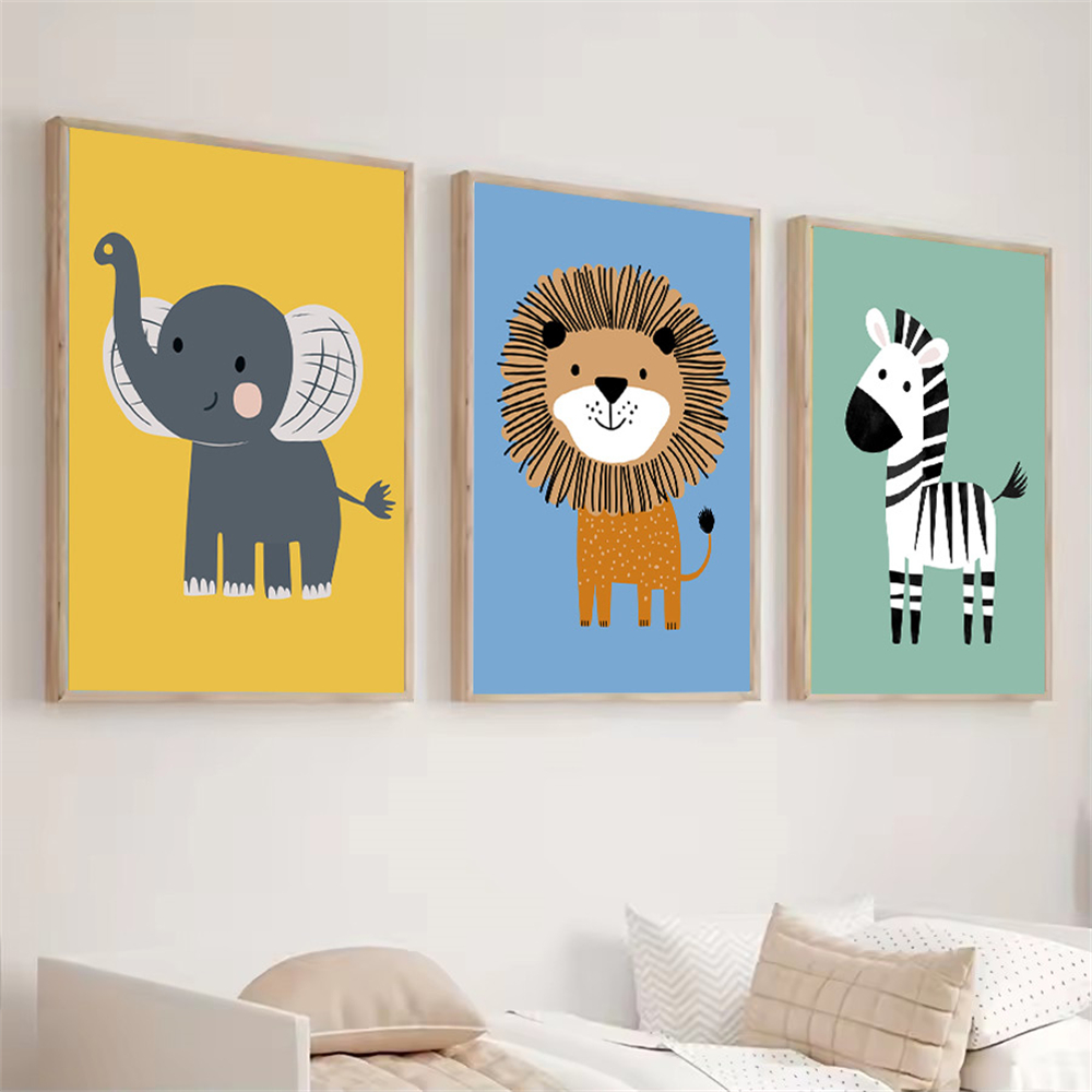 만화 동물 사자 얼룩말 코끼리 벽 예술 캔버스 그림 보 - Baby Zebra Nursery 리뷰 및 가격