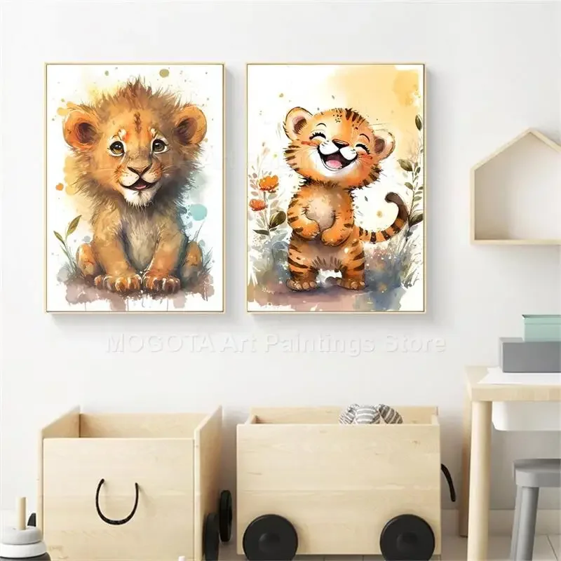 수채화 사자 기린 호랑이 코끼리 얼룩말 보육 벽 아트  - Baby Zebra Nursery 리뷰 및 가격