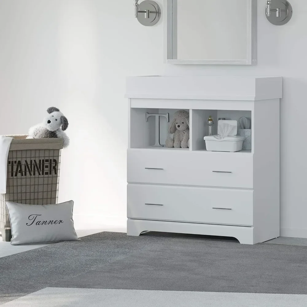 서랍 2개 체인저 드레서(흰색) – 테이블 토퍼가 있는 - Changing Table Topper 리뷰 및 가격