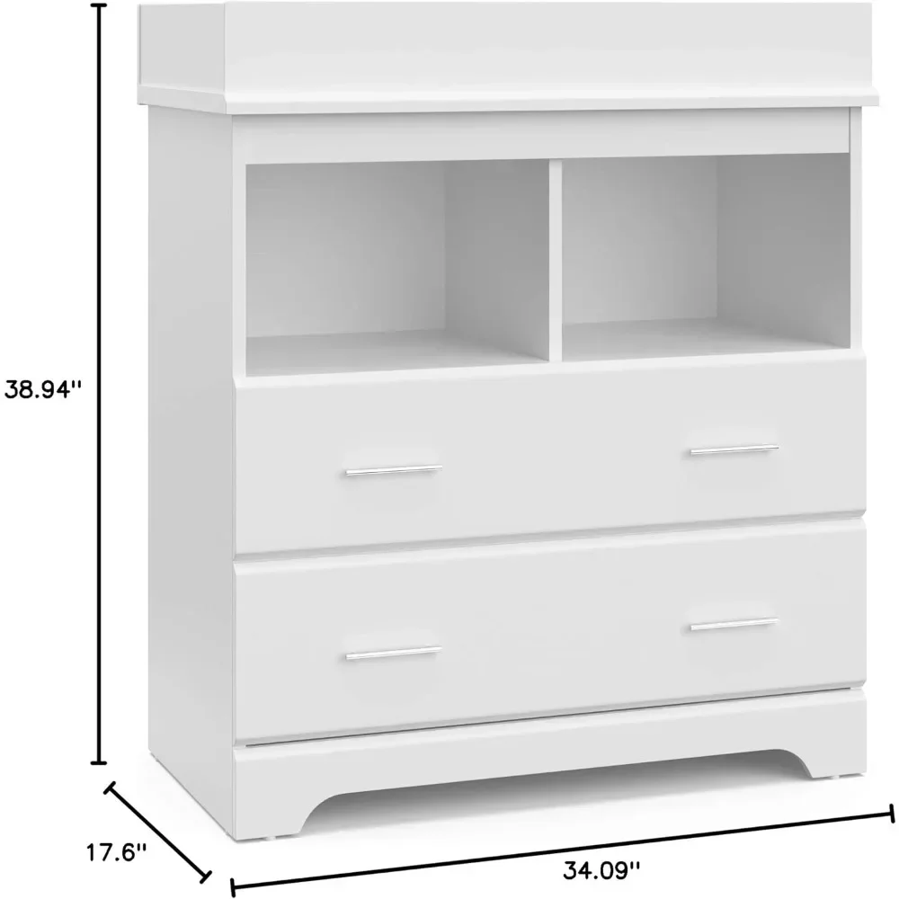 서랍 2개 체인저 드레서(흰색) – 테이블 토퍼가 있는 - Changing Table Topper 리뷰 및 가격