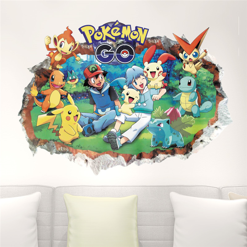 만화 포켓몬 피카츄 벽 스티커, 어린이 방 거실 침실  - Baby Nursery Wall Mural 리뷰 및 가격