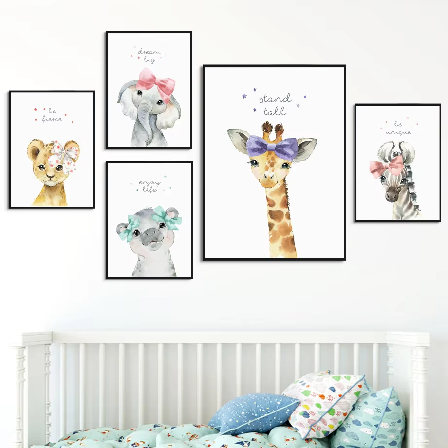 사자 얼룩말 기린 코끼리 하마 꽃 보육 벽 아트 인쇄  - Baby Zebra Nursery 리뷰 및 가격